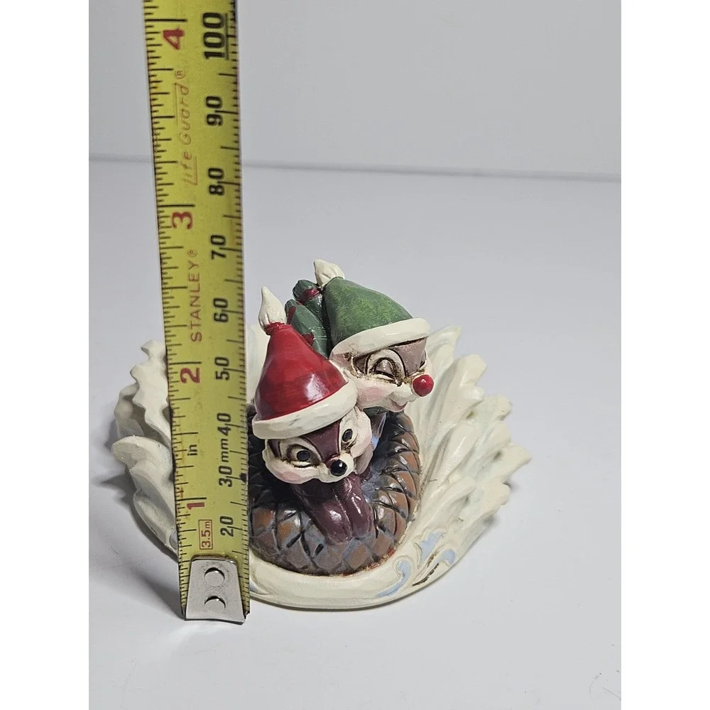 Jim Shore Disney Traditions Fun in the Snow Chip n Dale Sledding Saucer 6008975